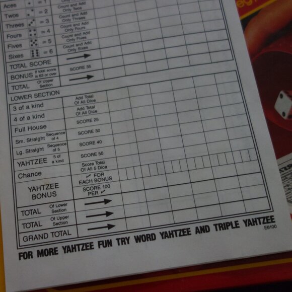 Vintage 1991 Milton Bradley Yahtzee  950 Ages 8 to Adult For 1 or More Players - Picture 15 of 16